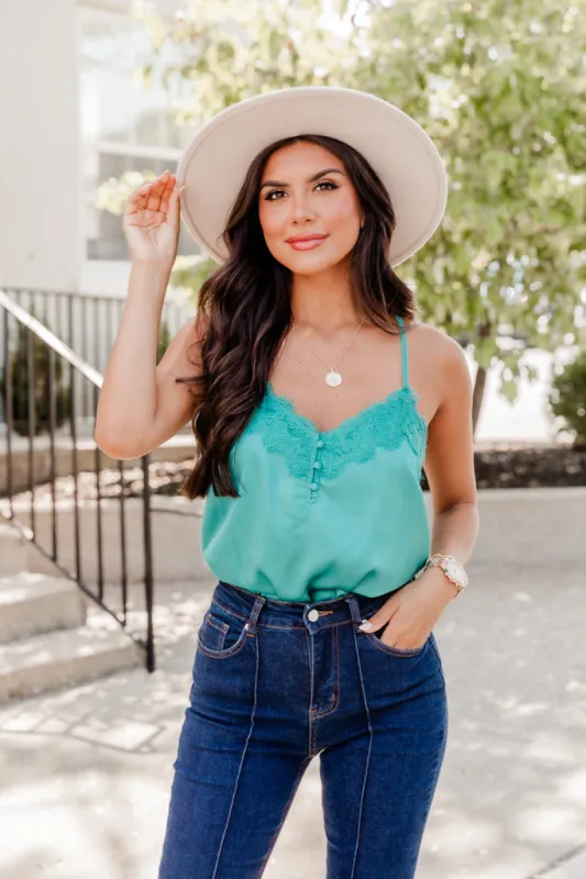 Captivating Style Evergreen Lace Cami Bodysuit FINAL SALE sold by Pink Lily