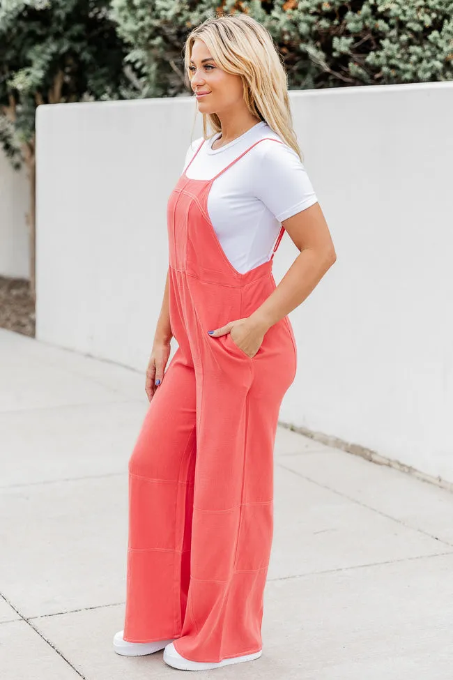 Hope You Remember Coral Linen Jumpsuit FINAL SALE sold by Pink Lily product image thumbnail 2