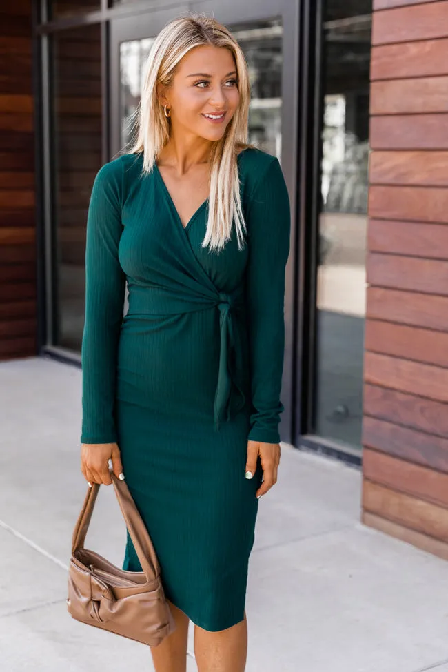 Daring Heart Ribbed Midi Green Dress FINAL SALE sold by Pink Lily product image thumbnail 5