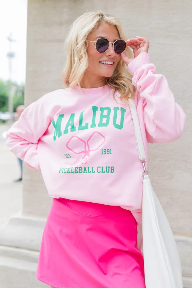 Malibu Pickleball Light Pink Graphic Sweatshirt sold by Pink Lily product image thumbnail 4