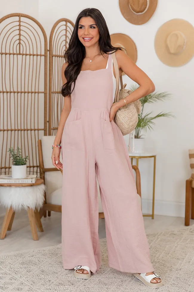 Got To Be You Taupe Gauze Jumpsuit SALE sold by Pink Lily