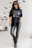 Skulls Black Oversized Graphic Tee sold by Pink Lily