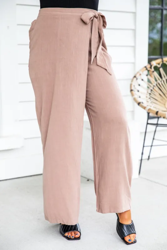 Espresso Thoughts Mocha Wrap Pants FINAL SALE sold by Pink Lily
