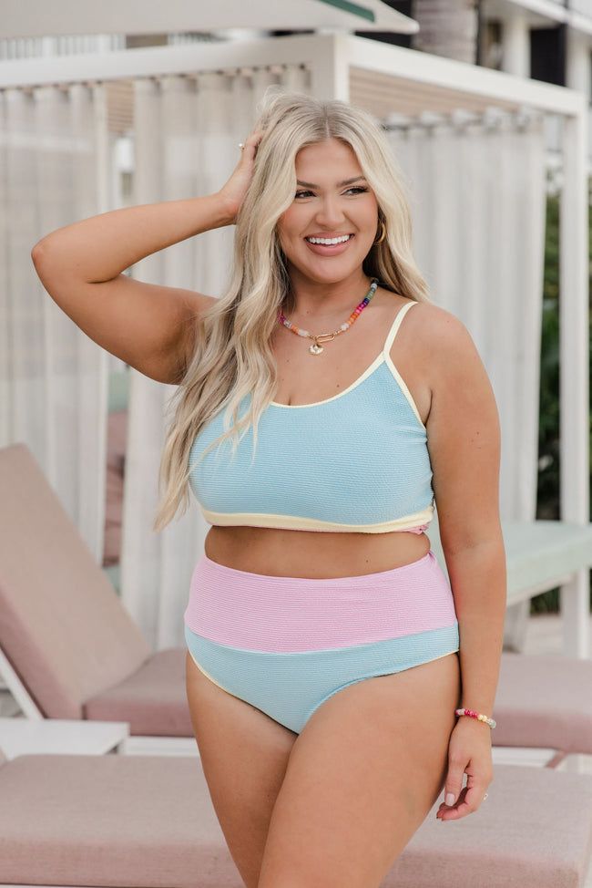 Do Not Disturb Blue Colorblock Bikini Bottoms sold by Pink Lily product image thumbnail 4