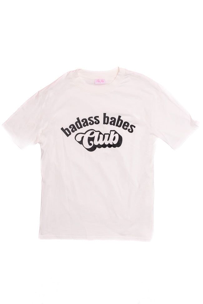 Badass Babes Club White Oversized Graphic Tee sold by Pink Lily product image thumbnail 2
