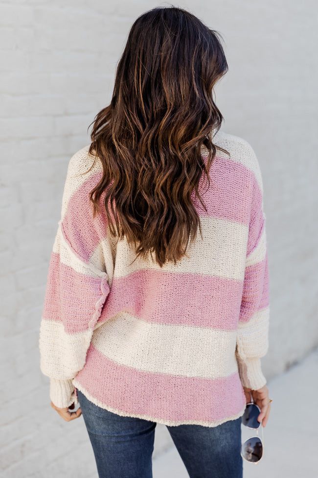Know You Best Mauve Oversized Striped Henley Sweater sold by Pink Lily product image thumbnail 4