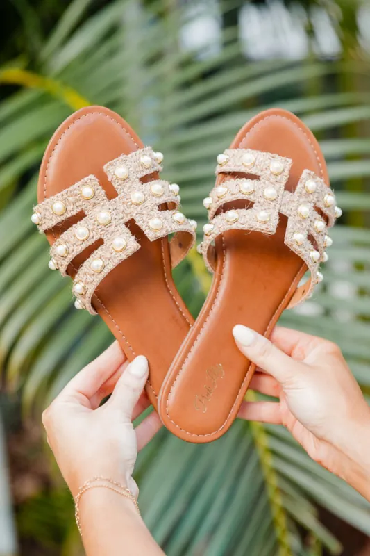Piper Pearl Studded Woven Sandal sold by Pink Lily