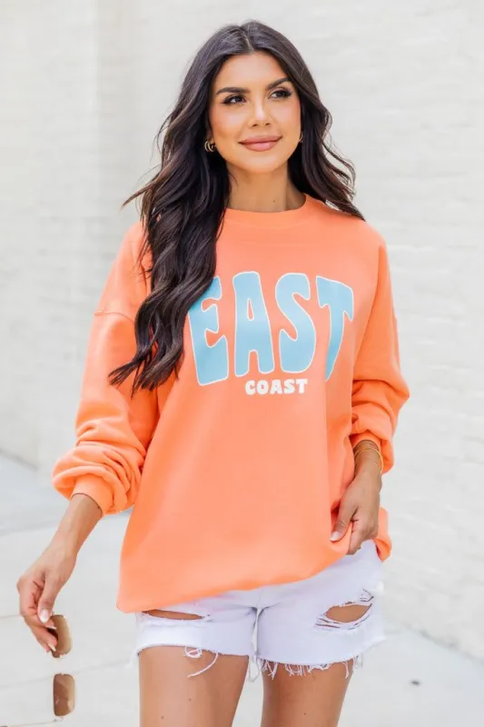 East Coast Coral Oversized Graphic Sweatshirt sold by Pink Lily