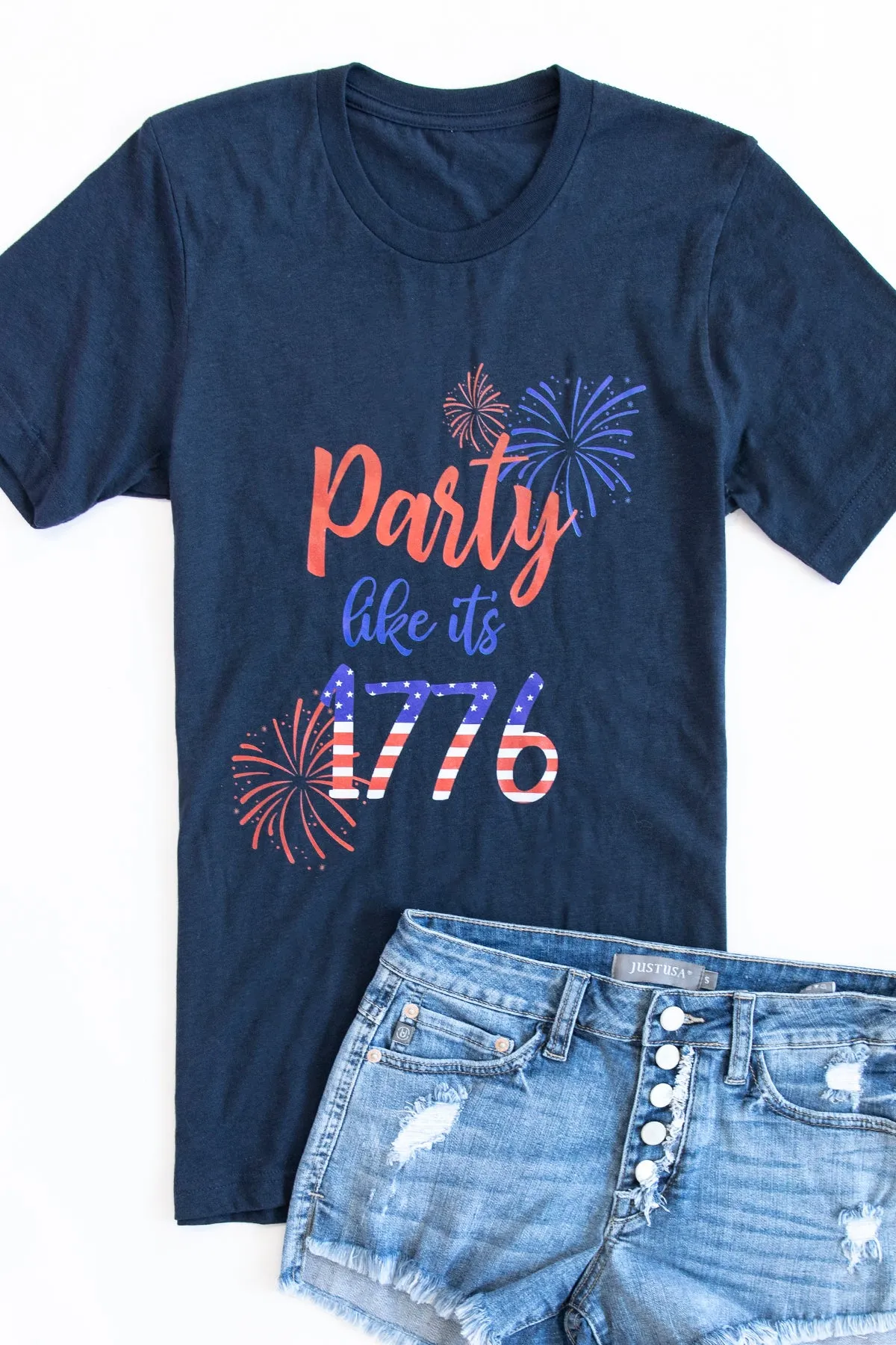 Party Like It's 1776 Script Graphic Tee sold by Pink Lily product image thumbnail 2