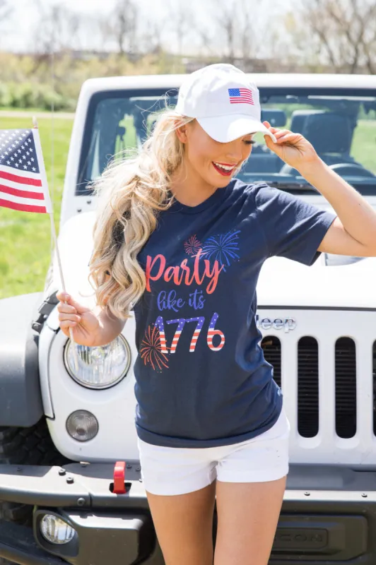 Party Like It's 1776 Script Graphic Tee sold by Pink Lily