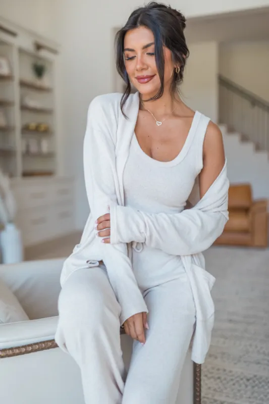 My Only Wish Beige Brushed Hacci Cardigan SALE sold by Pink Lily