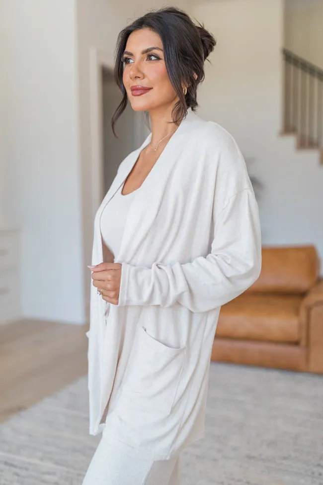 My Only Wish Beige Brushed Hacci Cardigan SALE sold by Pink Lily product image thumbnail 4