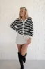 Just Say When Black and Ivory Striped Textured Cardigan FINAL SALE sold by Pink Lily
