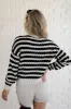 Just Say When Black and Ivory Striped Textured Cardigan FINAL SALE sold by Pink Lily