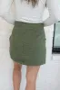 Worn In Love Olive Cargo Denim Mini Skort SALE sold by Pink Lily