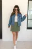 Worn In Love Olive Cargo Denim Mini Skort SALE sold by Pink Lily