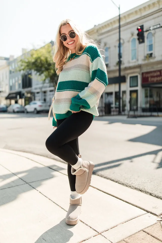 Everything Nice Emerald Multi Striped Crew Neck Sweater sold by Pink Lily product image thumbnail 2