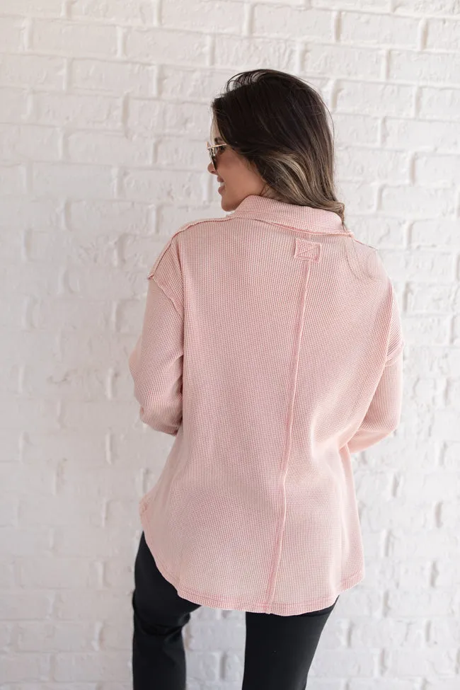 Leaf Your Worries Mauve Acid Washed Waffle Collared Top SALE sold by Pink Lily product image thumbnail 5