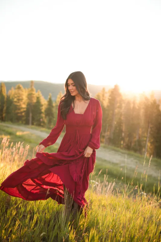Lucky to Have You Wine Maxi Dress SALE sold by Pink Lily