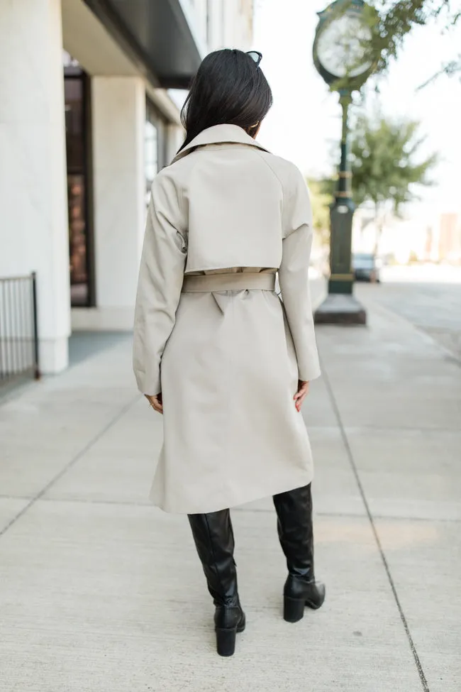 Over My Head Taupe Trench Coat FINAL SALE sold by Pink Lily product image thumbnail 4