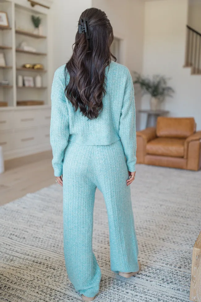 Cool Factor Dusty Blue Cropped Cardigan & Wide Leg Set SALE sold by Pink Lily product image thumbnail 5