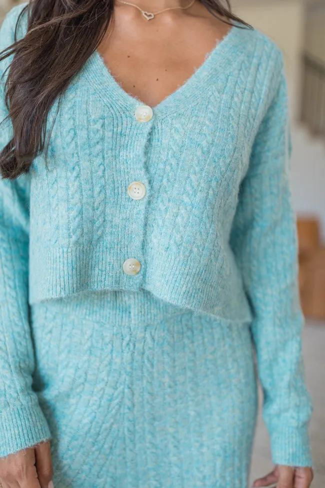 Cool Factor Dusty Blue Cropped Cardigan & Wide Leg Set SALE sold by Pink Lily product image thumbnail 3