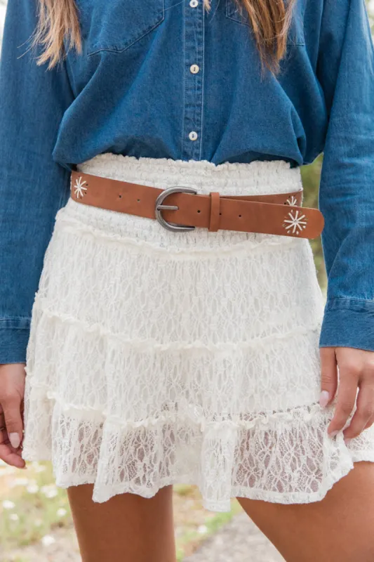 Long Way Home Embroidered Belt SALE sold by Pink Lily