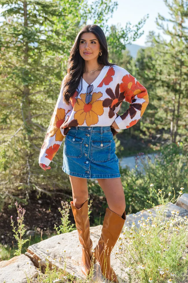 Looking Back Medium Wash Button Front Denim Mini Skirt FINAL SALE sold by Pink Lily product image thumbnail 2