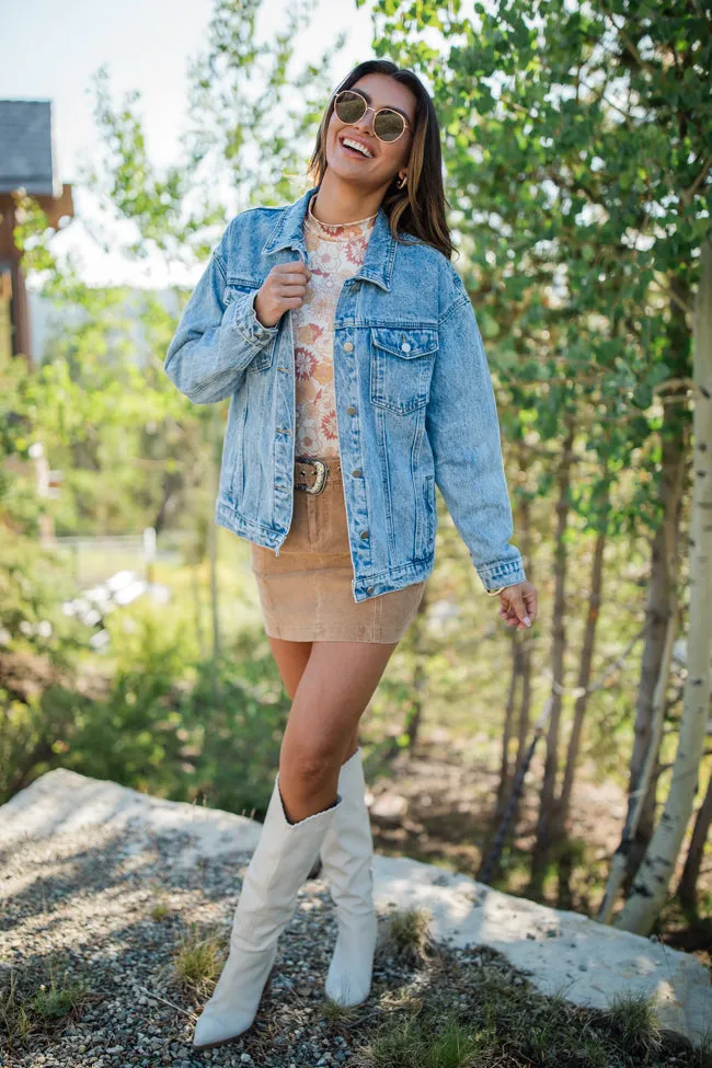 Let's Hear It Medium Wash Boyfriend Denim Jacket SALE sold by Pink Lily product image thumbnail 3