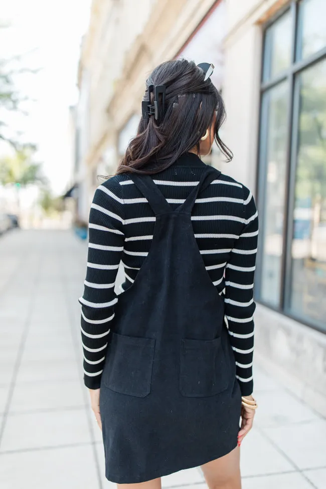 Over It Black Overall Mini Dress FINAL SALE sold by Pink Lily product image thumbnail 5