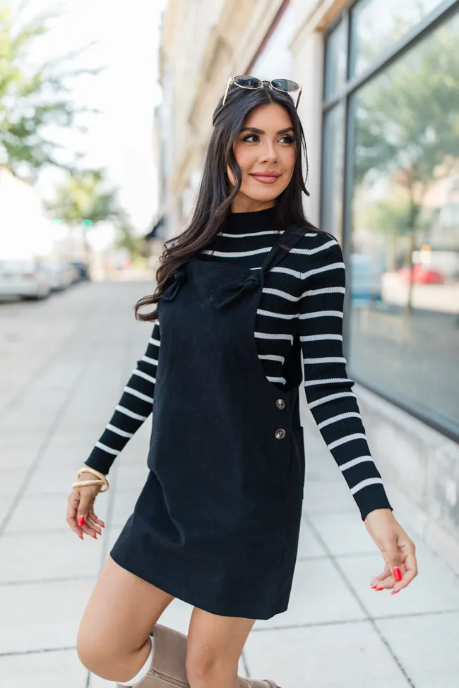 Over It Black Overall Mini Dress FINAL SALE sold by Pink Lily product image thumbnail 4