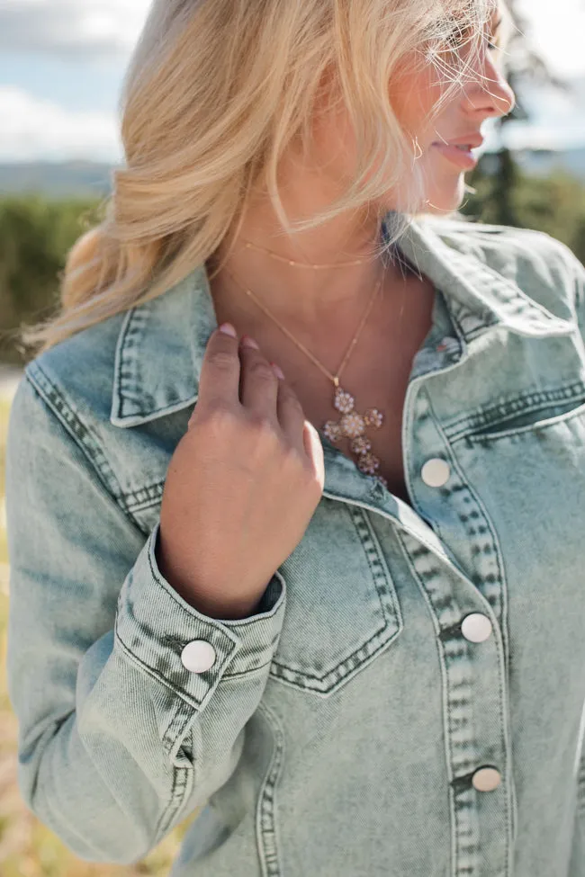 A Dream Of Mine Olive Denim A-Line Dress SALE sold by Pink Lily product image thumbnail 5