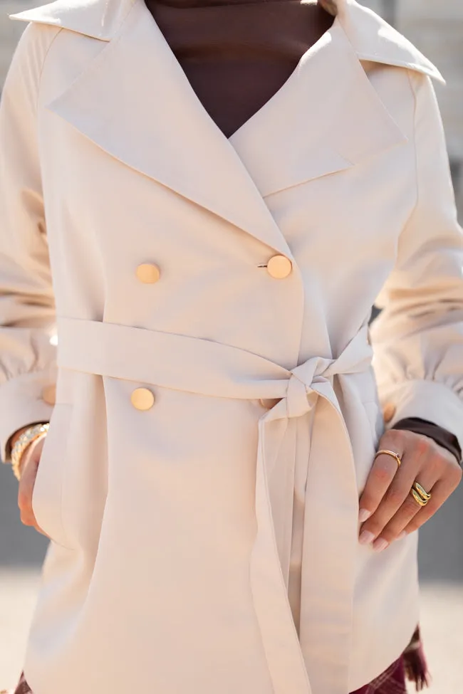 In The Trenches Beige Mid Length Trench Coat FINAL SALE sold by Pink Lily product image thumbnail 3