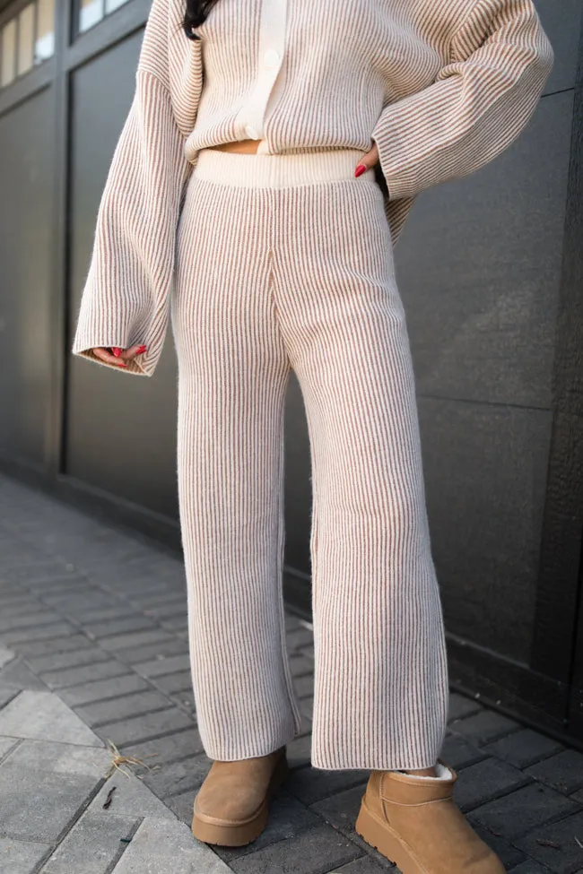 This Time Around Thick Ribbed Taupe Lounge Pants sold by Pink Lily
