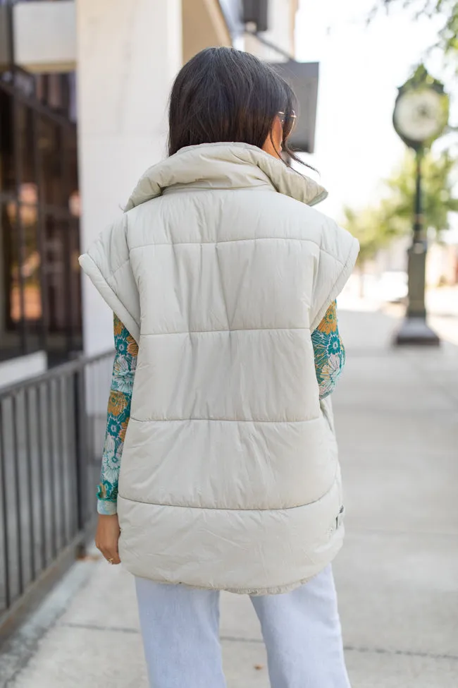 Best Bet Sage Oversized Puffer Vest SALE sold by Pink Lily product image thumbnail 5