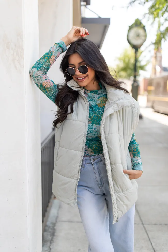 Best Bet Sage Oversized Puffer Vest SALE sold by Pink Lily product image thumbnail 2