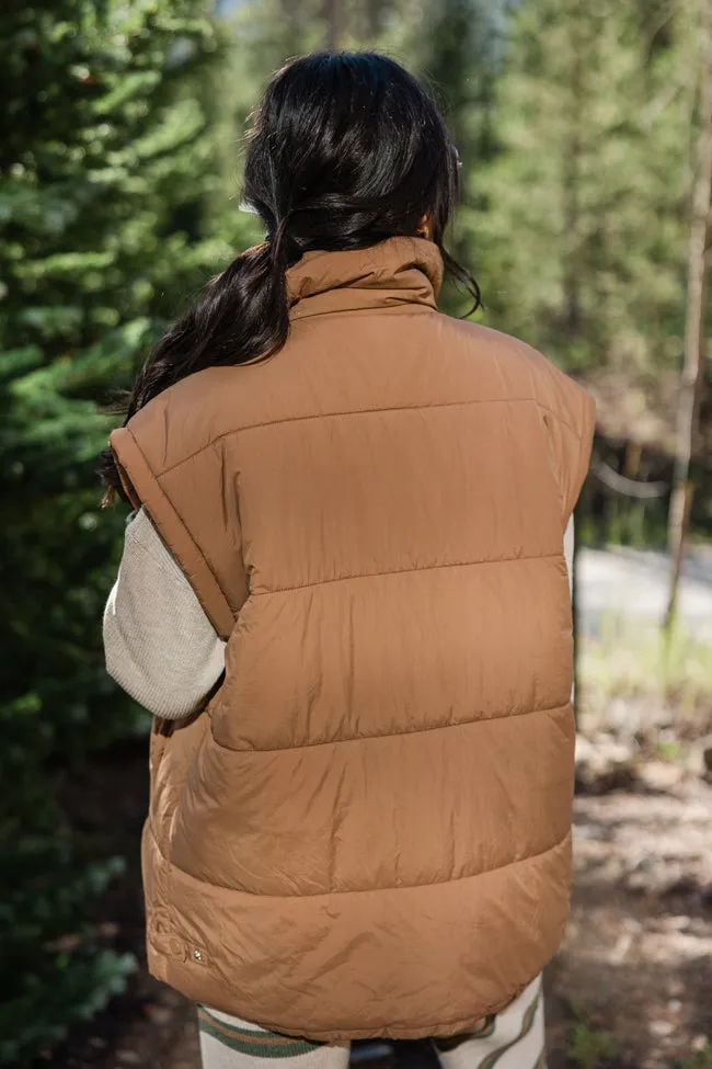Best Bet Brown Oversized Puffer Vest FINAL SALE sold by Pink Lily product image thumbnail 5