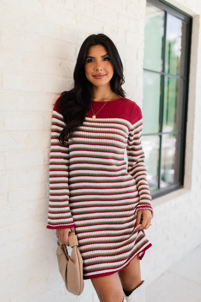 All About It Multi Striped Knit Sweater Dress FINAL SALE sold by Pink Lily