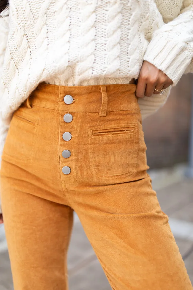 I Can't Forget Camel Button Fly Corduroy Pants FINAL SALE sold by Pink Lily product image thumbnail 3