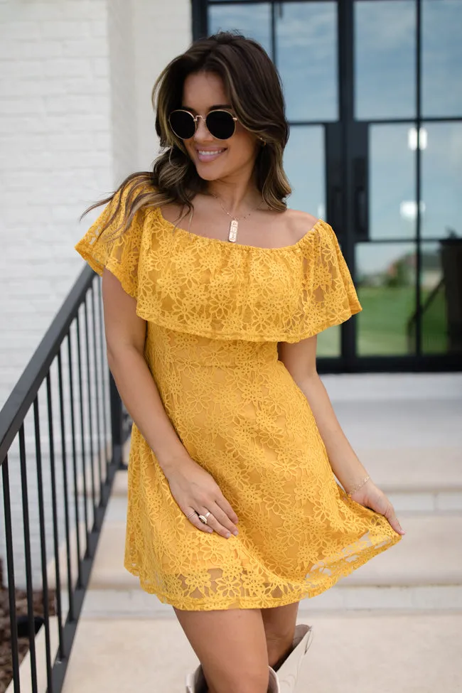 Brighten My Day Off The Shoulder Lace Mini Dress FINAL SALE sold by Pink Lily product image thumbnail 2