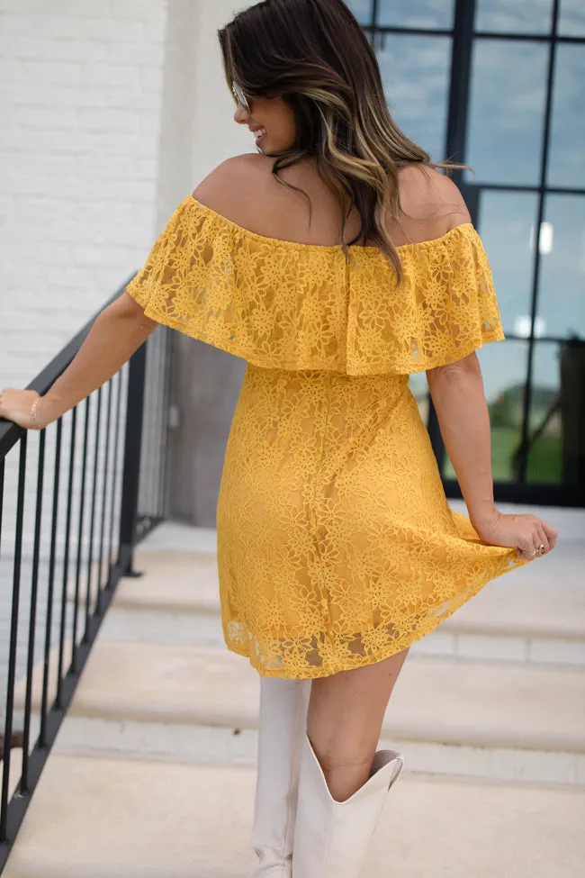 Brighten My Day Off The Shoulder Lace Mini Dress FINAL SALE sold by Pink Lily product image thumbnail 5