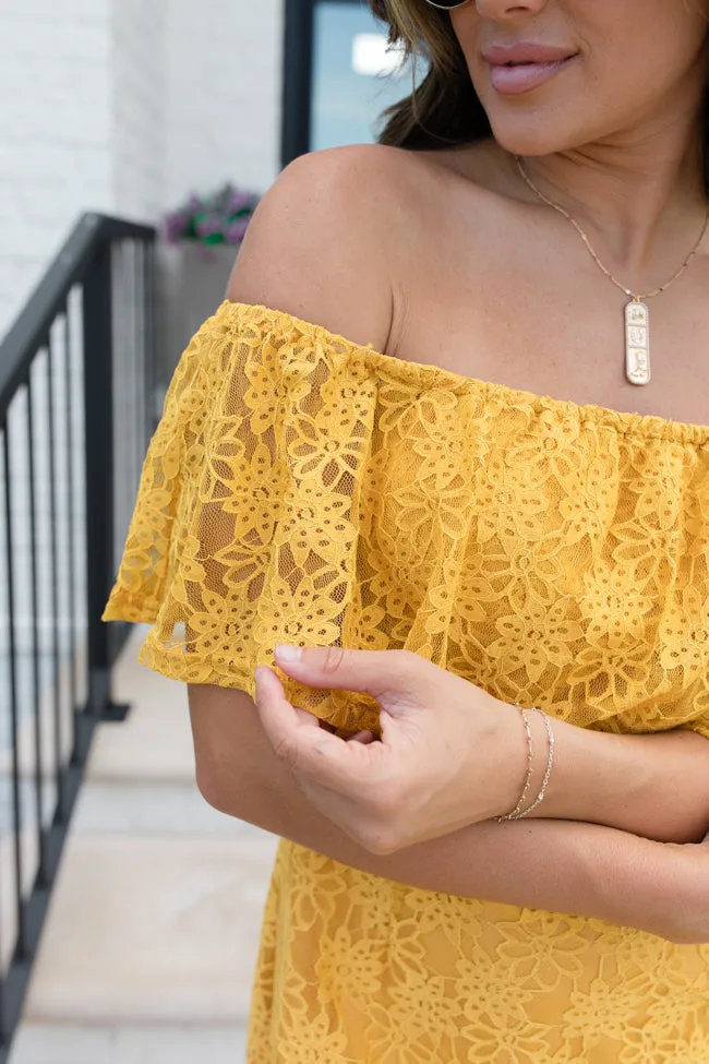 Brighten My Day Off The Shoulder Lace Mini Dress FINAL SALE sold by Pink Lily product image thumbnail 3