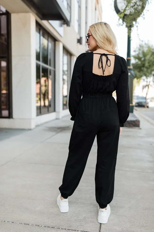 Bop Around Black Jogger Style Jumpsuit FINAL SALE sold by Pink Lily product image thumbnail 5