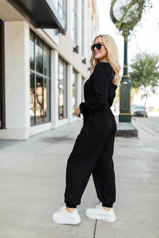 Bop Around Black Jogger Style Jumpsuit FINAL SALE sold by Pink Lily product image thumbnail 4