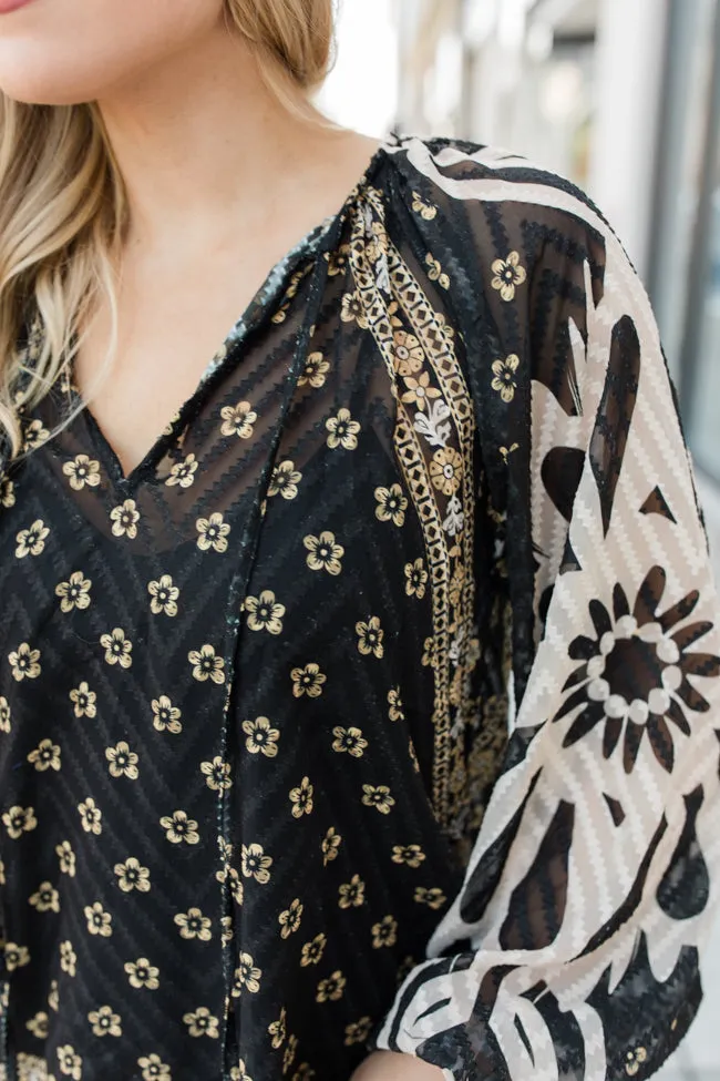 Gourd Vibes Black Multi Printed Blouse FINAL SALE sold by Pink Lily product image thumbnail 4