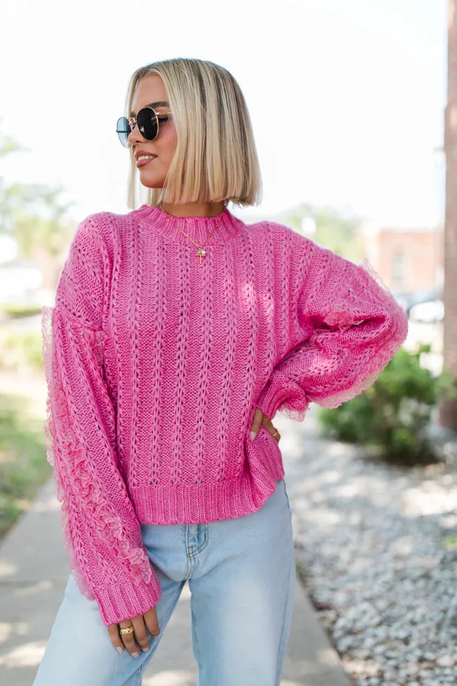 Beauty Within Pink Lace Sleeve Sweater SALE sold by Pink Lily product image thumbnail 3