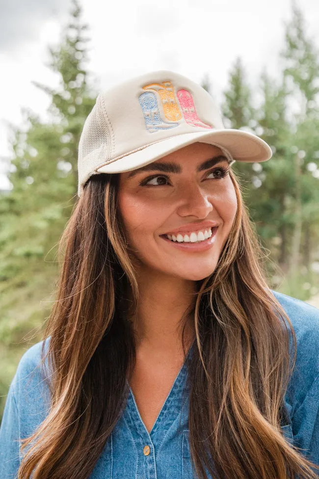 Cowboy Boots Tan Trucker Hat SALE sold by Pink Lily product image thumbnail 2