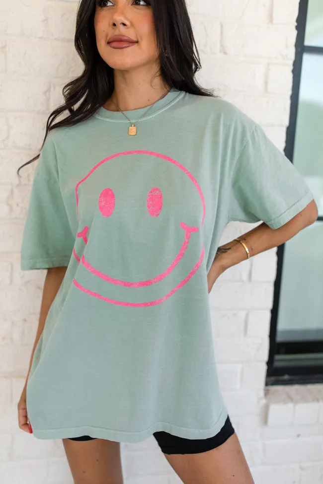 Smiley Face Green Graphic Tee SALE sold by Pink Lily product image thumbnail 3