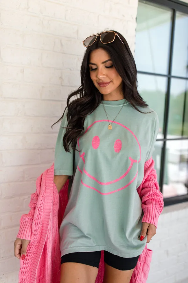 Smiley Face Green Graphic Tee SALE sold by Pink Lily product image thumbnail 2