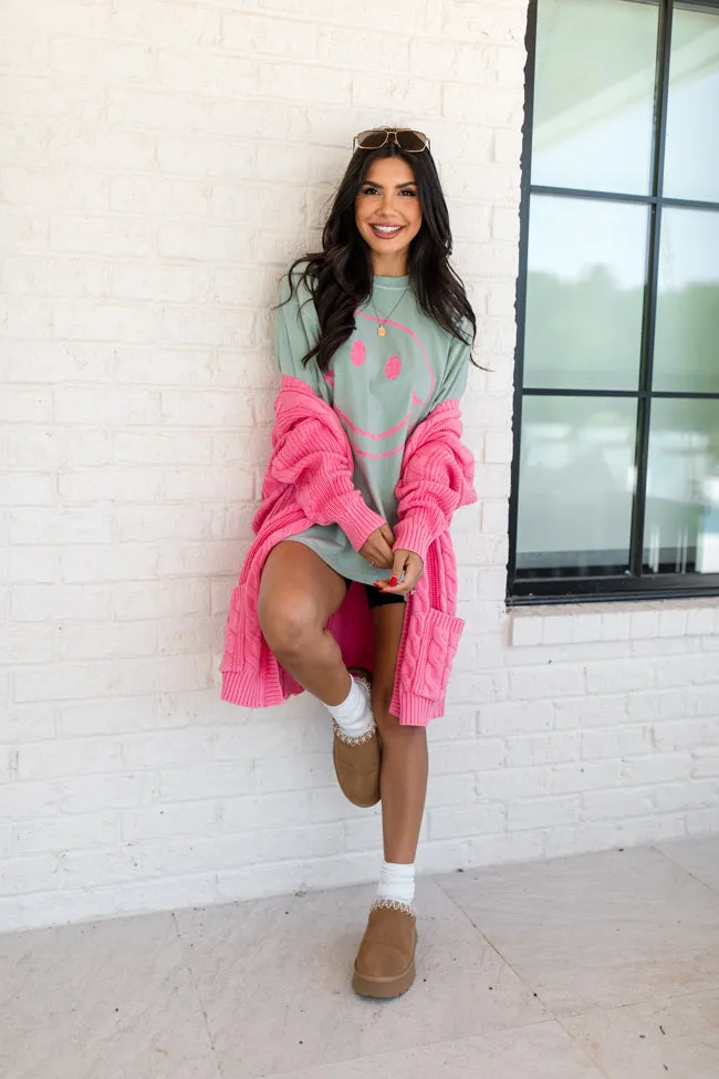 Smiley Face Green Graphic Tee SALE sold by Pink Lily product image thumbnail 4